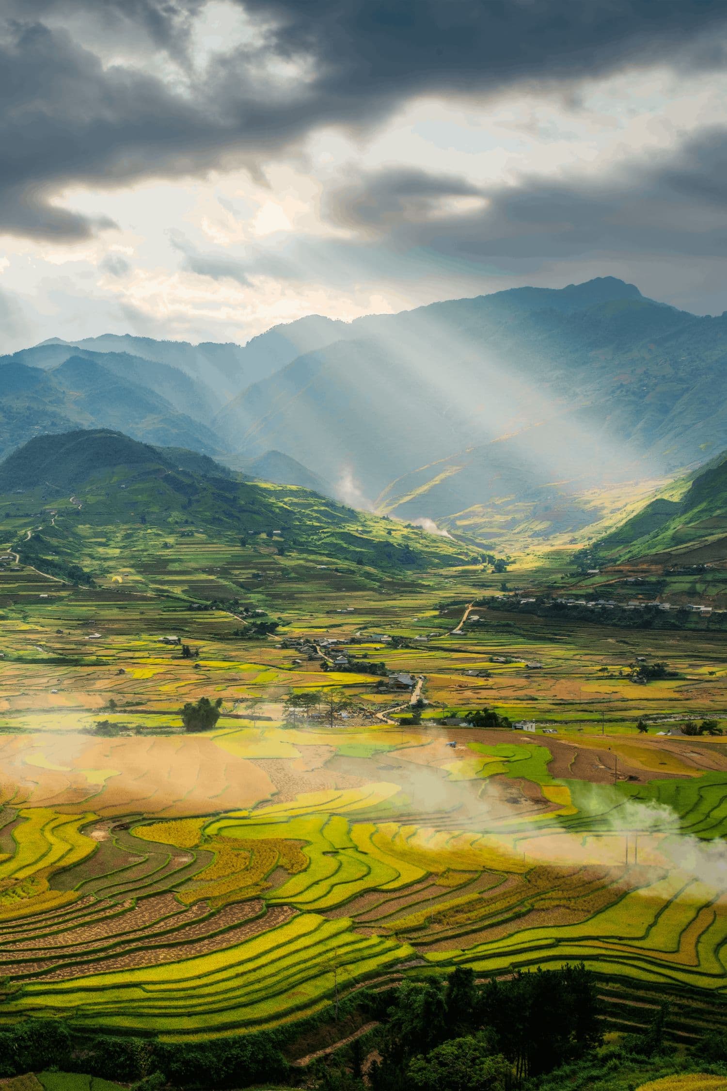 Restorative mountain landscape in Vietnam